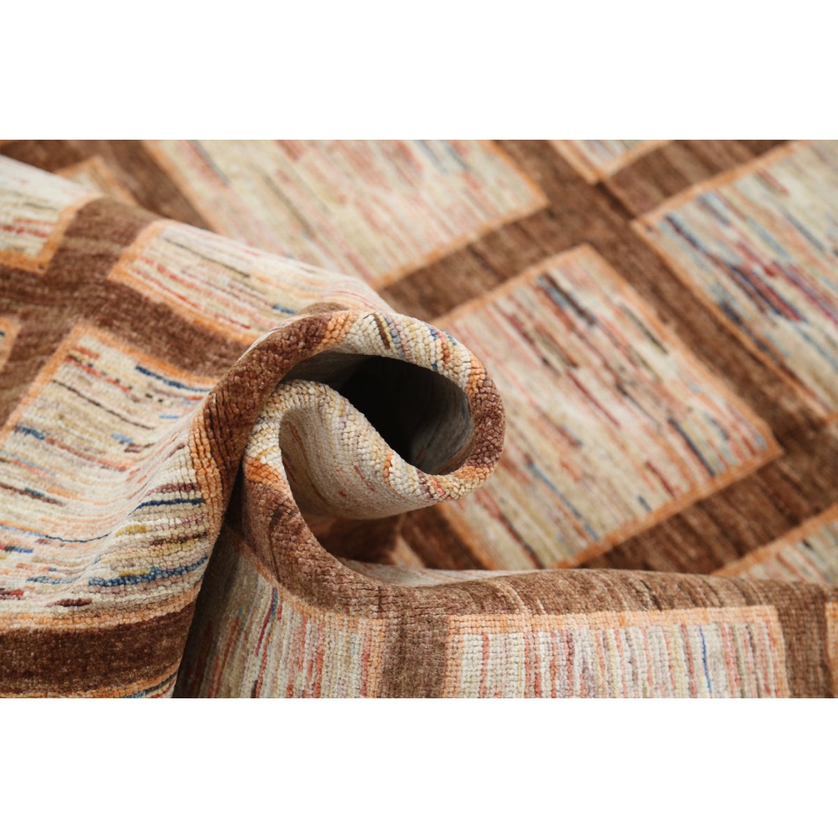 Modcar 6x9 Handmade Double Knotted Washable Wool Rug - Colorful