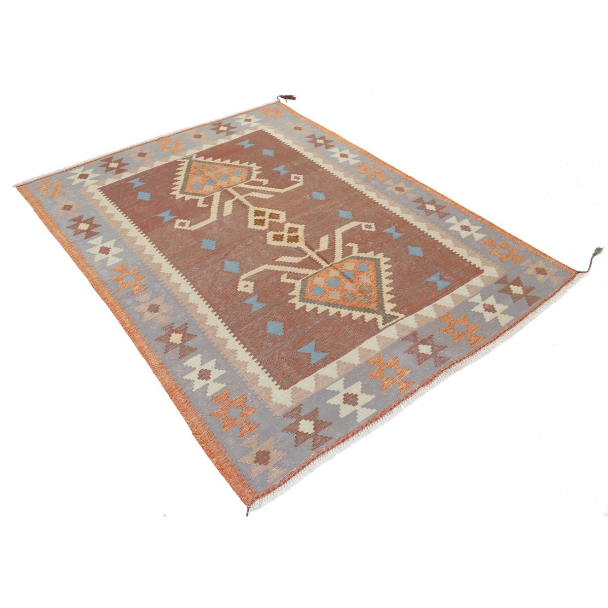 Kafkaas 5x7 Hand Woven Washable Wool Rug - Colorful