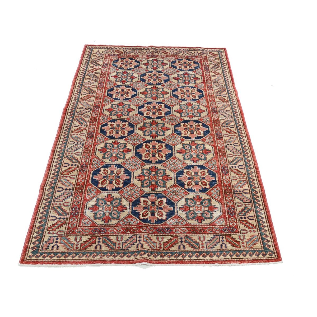 Kazak 4x6 Handmade Double Knotted Washable Wool Rug - Colorful