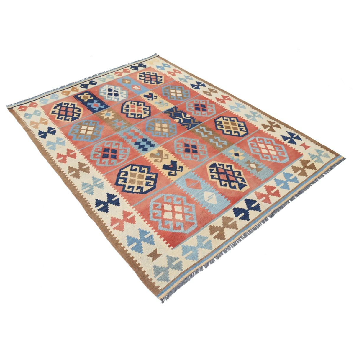 Kafkaas 5x7 Hand Woven Washable Wool Rug - Colorful