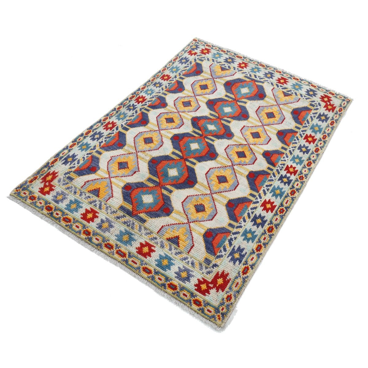 Revival 3x5 Handmade Double Knotted Washable Wool Rug - Colorful