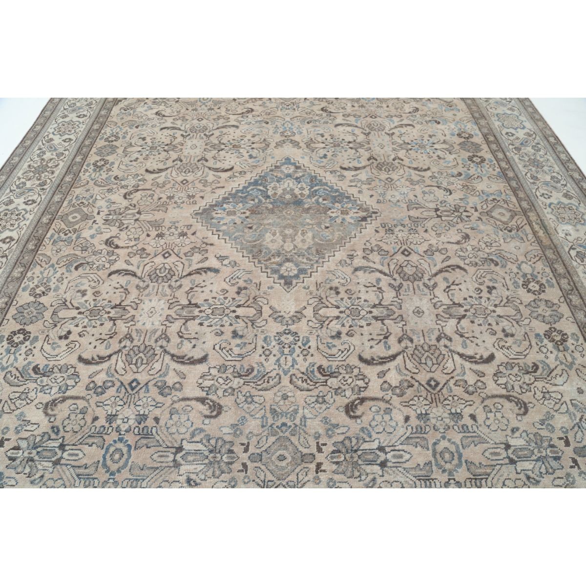 Vintage 10x14 Handmade Double Knotted Washable Wool Rug - Soft Hues