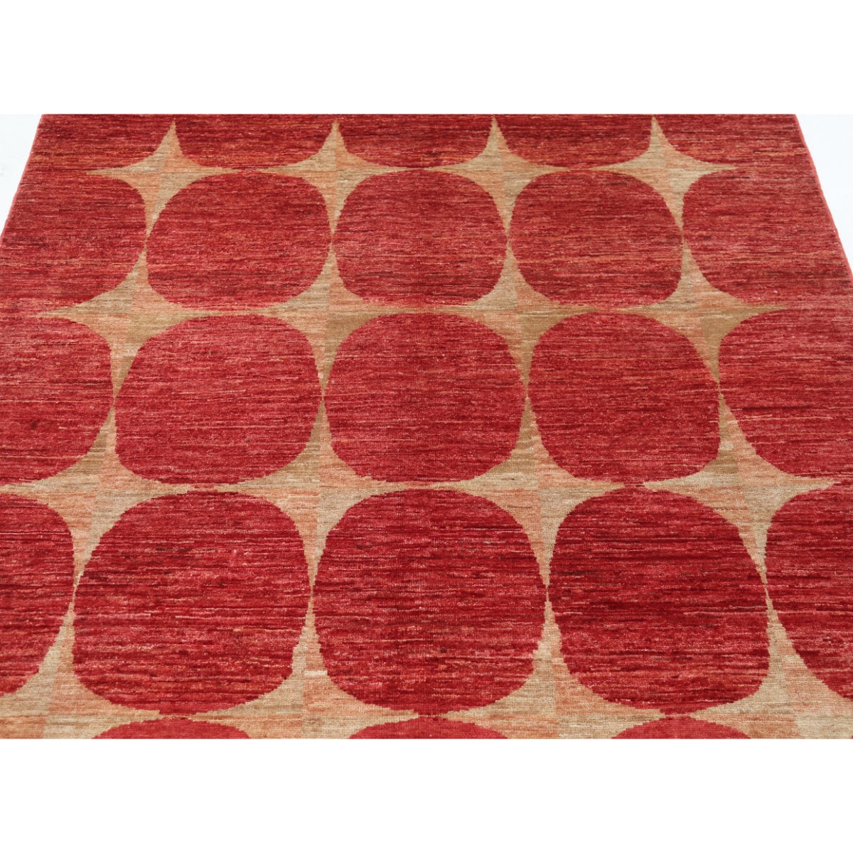 Modcar 5x6 Handmade Double Knotted Washable Wool Rug - Colorful