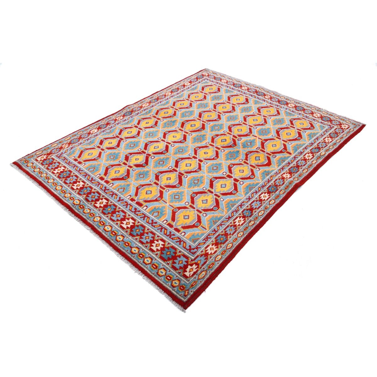Revival 5x7 Handmade Double Knotted Washable Wool Rug - Colorful