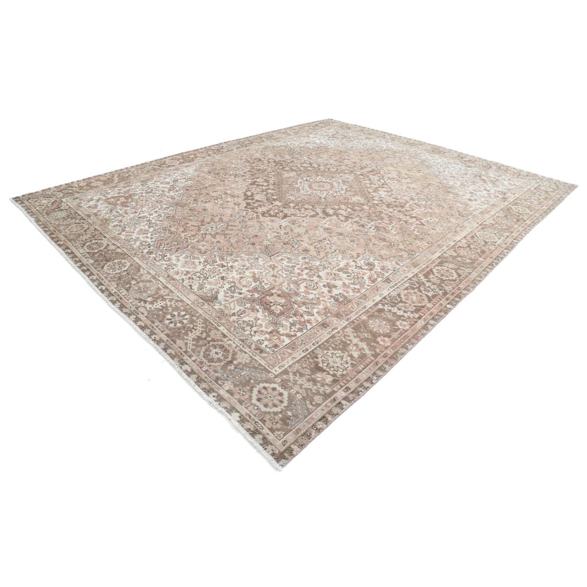 Vintage 11x14 Handmade Double Knotted Washable Wool Rug - Soft Hues