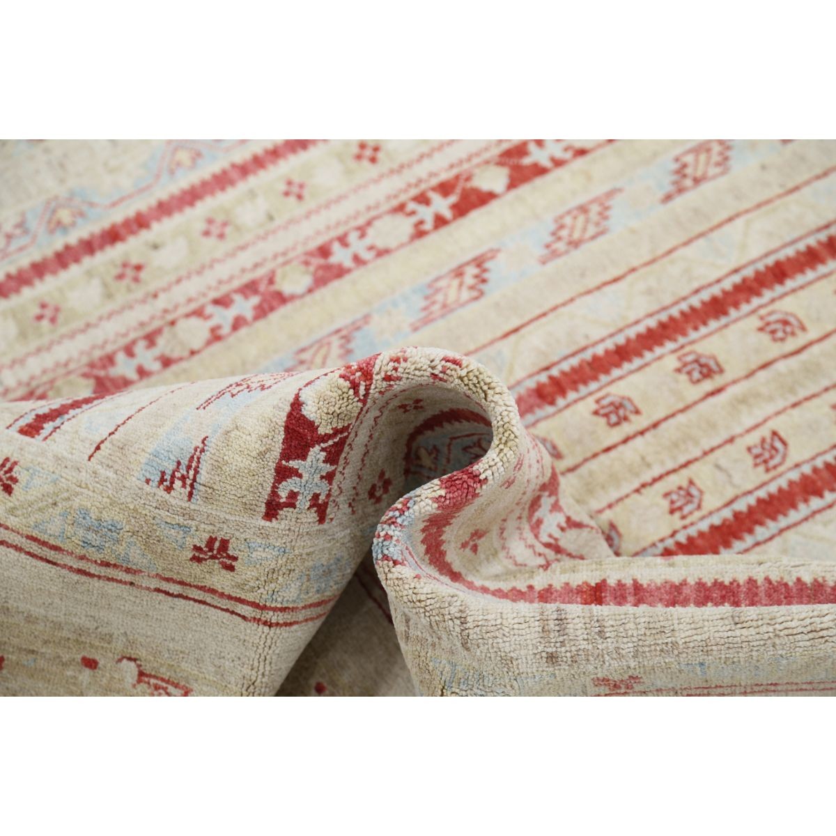 Shaal 6x8 Handmade Double Knotted Washable Wool Rug - Soft Hues