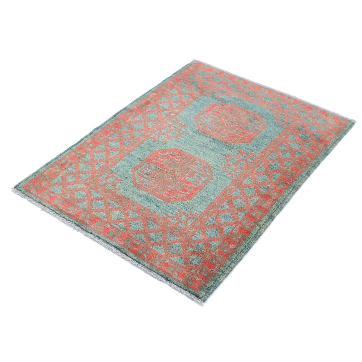 Revival 3x4 Handmade Double Knotted Washable Wool Rug - Colorful