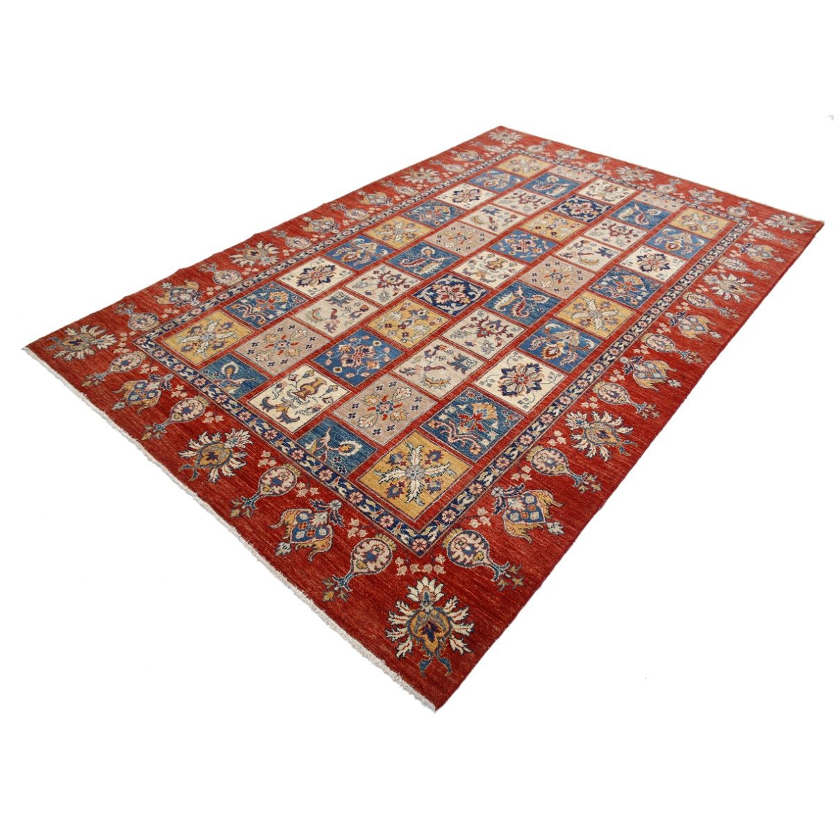 Bakhtiari 6x10 Handmade Double Knotted Washable Wool Rug - Colorful