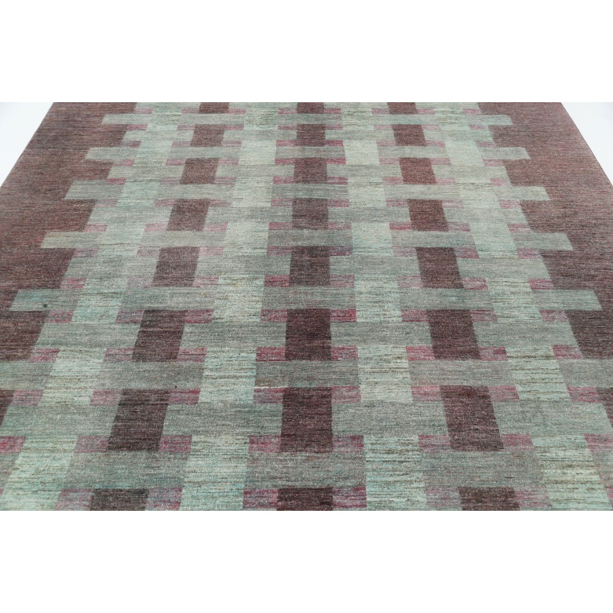 Modcar 9x12 Handmade Double Knotted Washable Wool Rug - Colorful