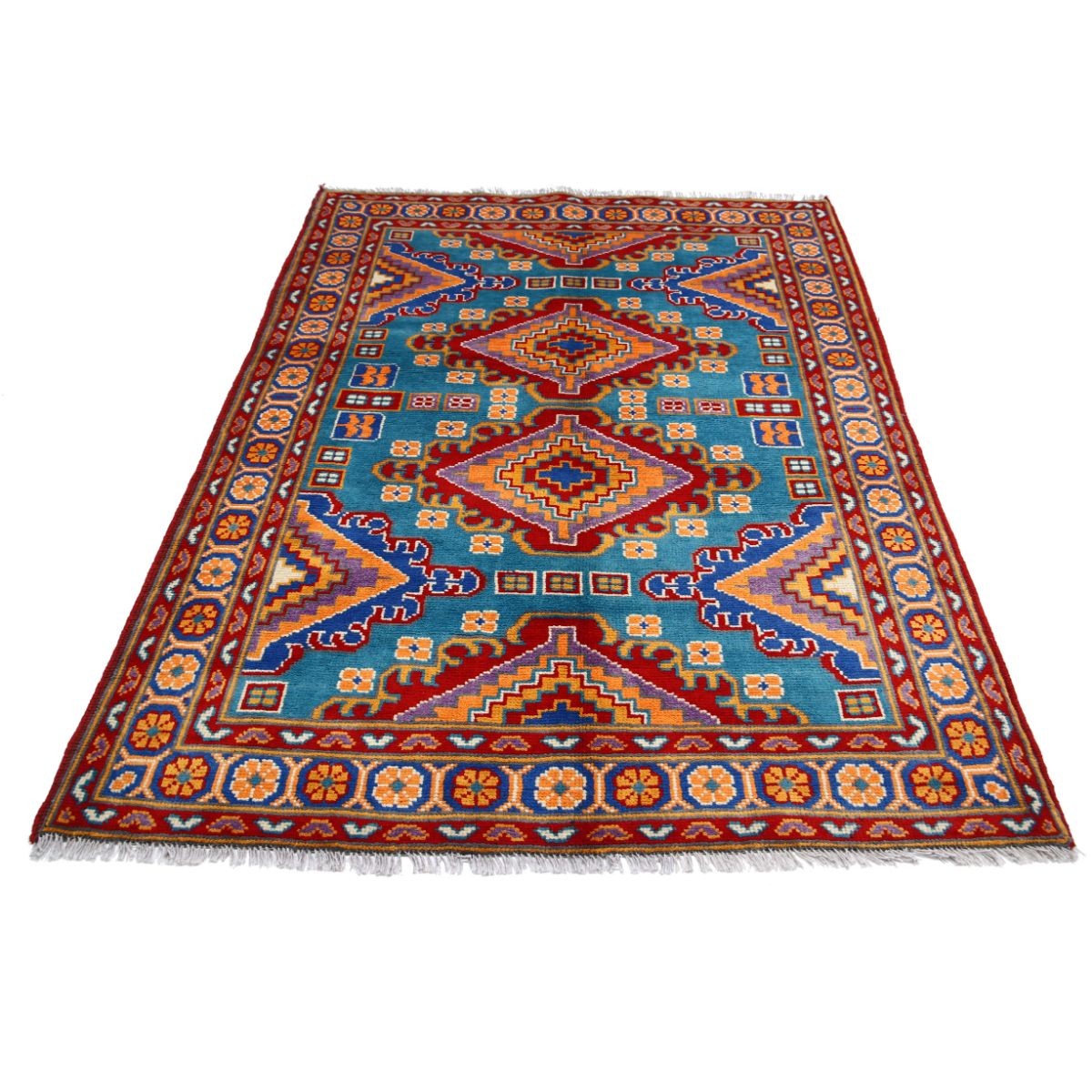 Revival 5x7 Handmade Double Knotted Washable Wool Rug - Colorful