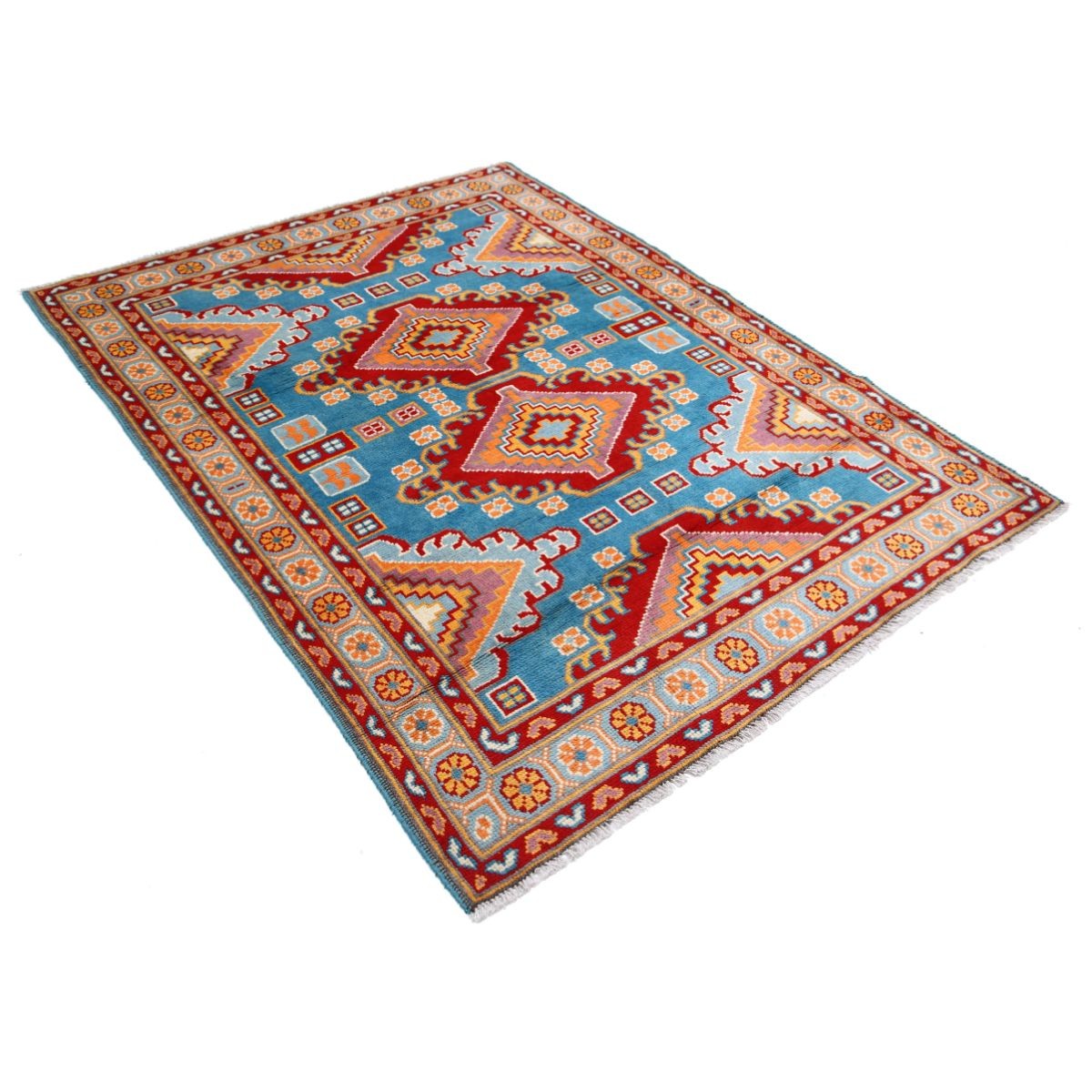 Revival 5x7 Handmade Double Knotted Washable Wool Rug - Colorful