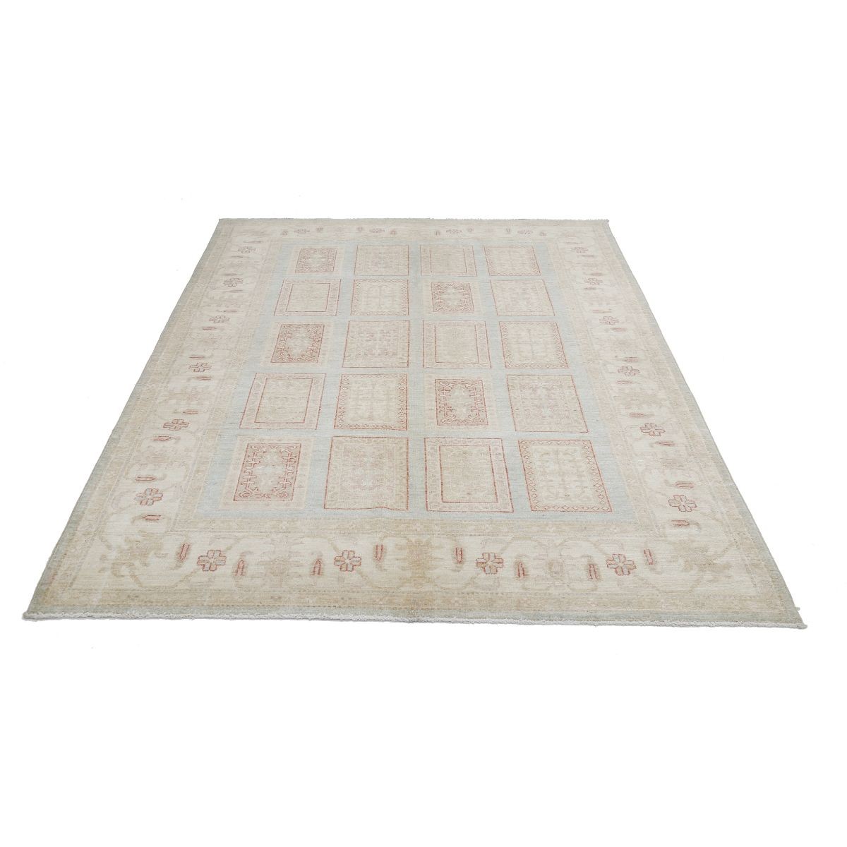 Bakhtiari 6x8 Handmade Double Knotted Washable Wool Rug - Soft Hues