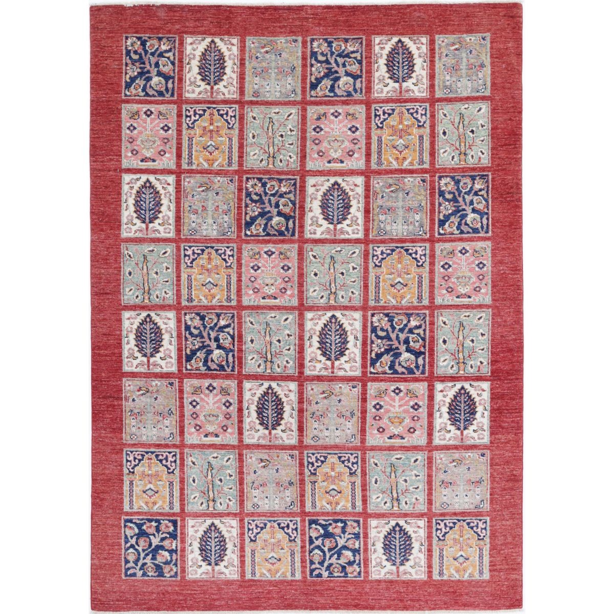 Bakhtiari 6x8 Handmade Double Knotted Washable Wool Rug - Colorful
