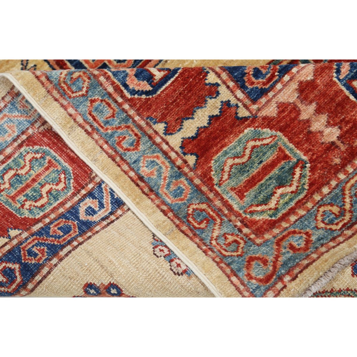 Kazak 5x6 Handmade Double Knotted Washable Wool Rug - Colorful