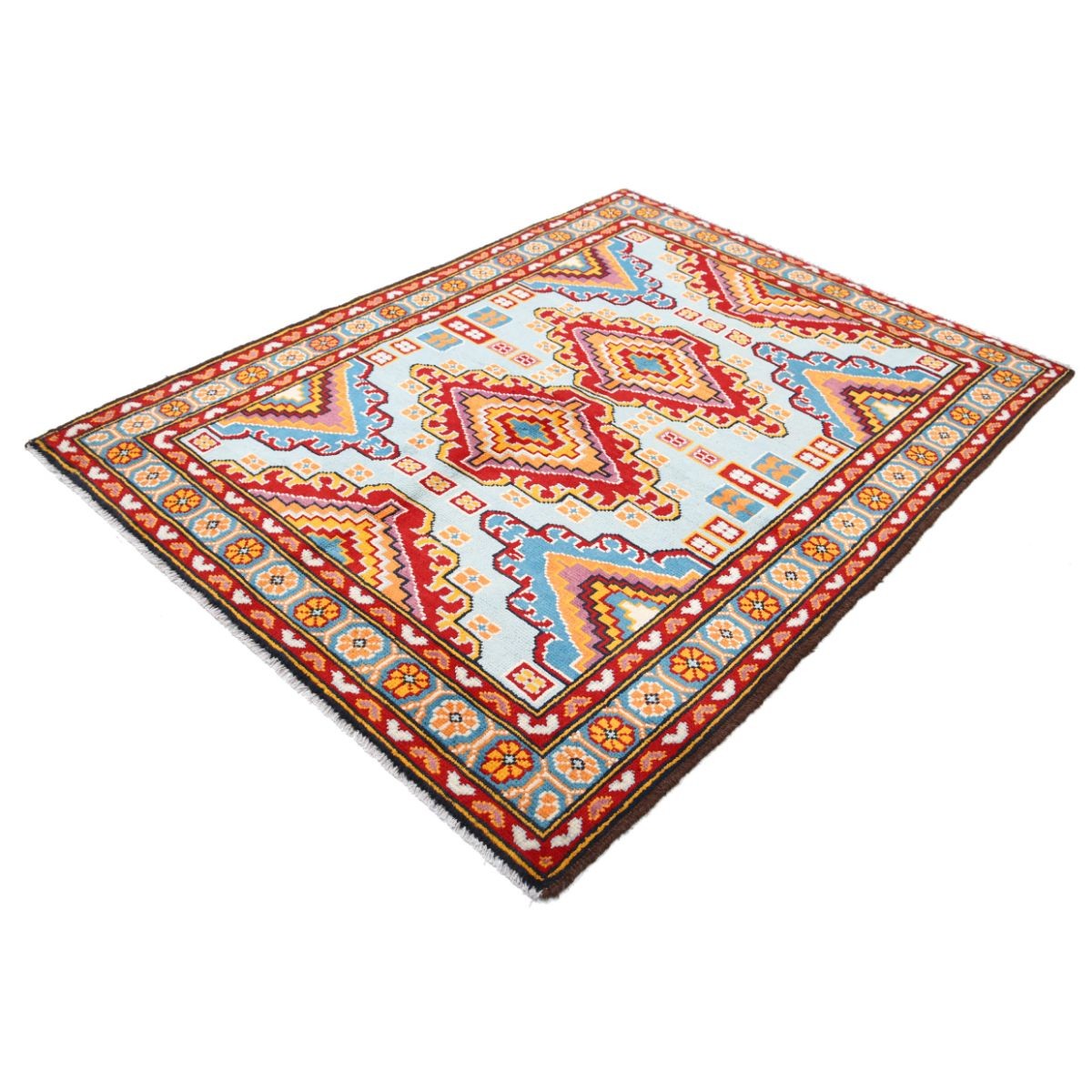 Revival 5x7 Handmade Double Knotted Washable Wool Rug - Colorful