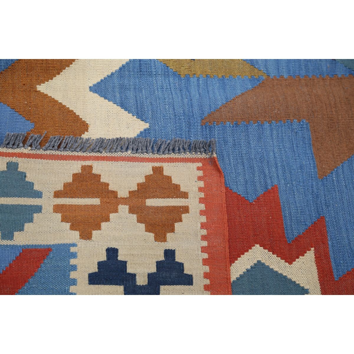 Kafkaas 5x6 Hand Woven Washable Wool Rug - Colorful