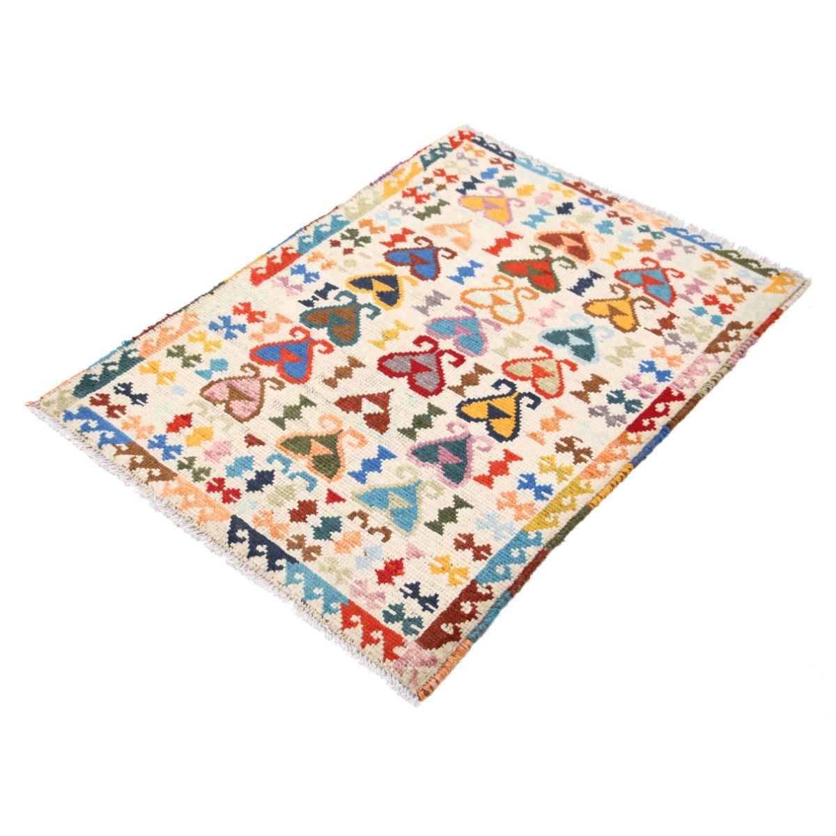 Revival 3x4 Handmade Double Knotted Washable Wool Rug - Colorful