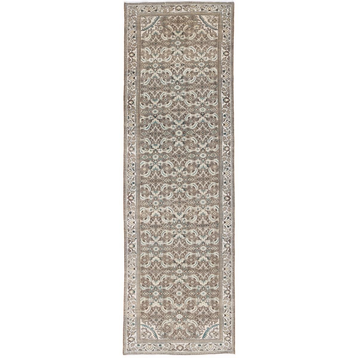 Vintage 4x13 Handmade Double Knotted Washable Wool Runner - Soft Hues