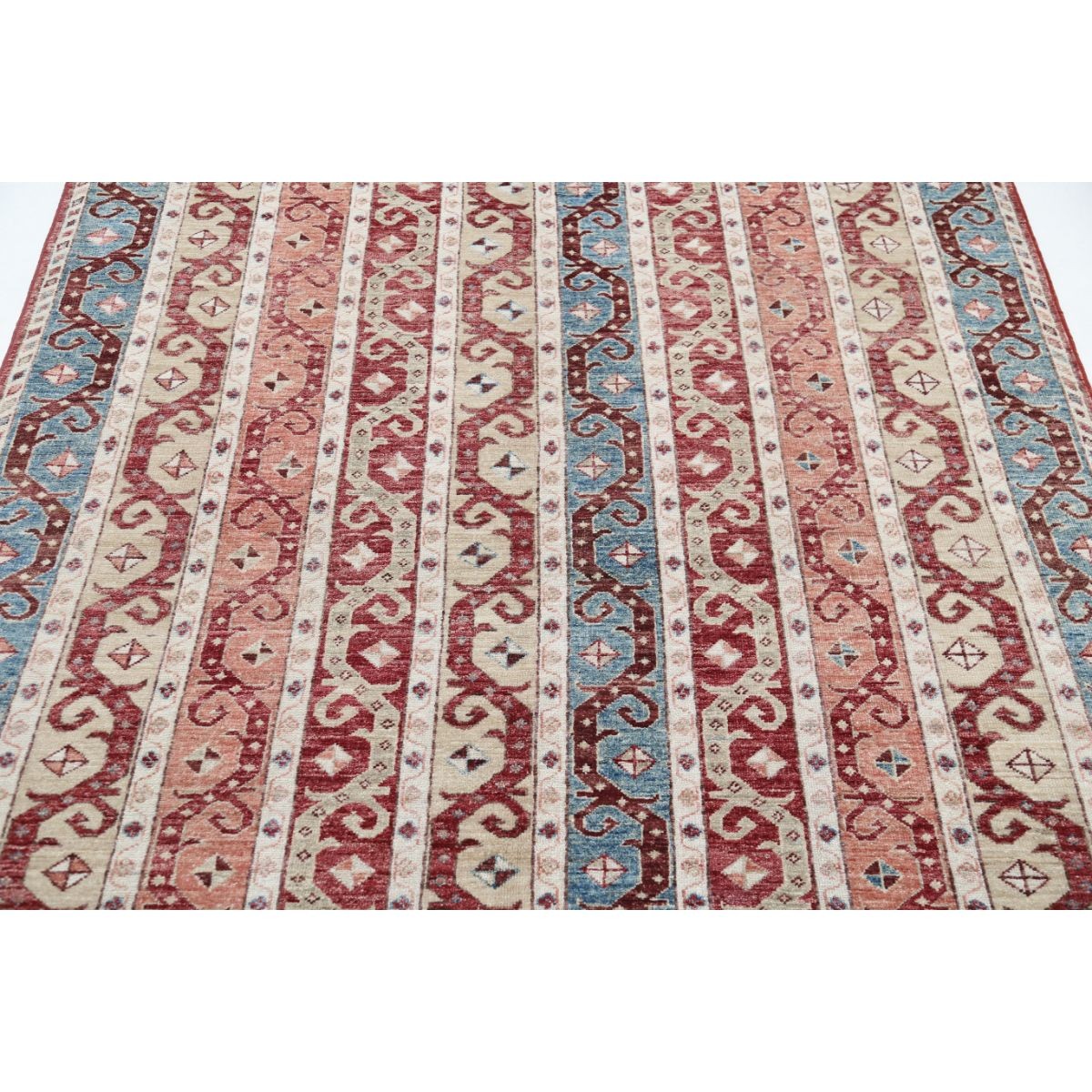 Shaal 5x6 Handmade Double Knotted Washable Wool Rug - Colorful