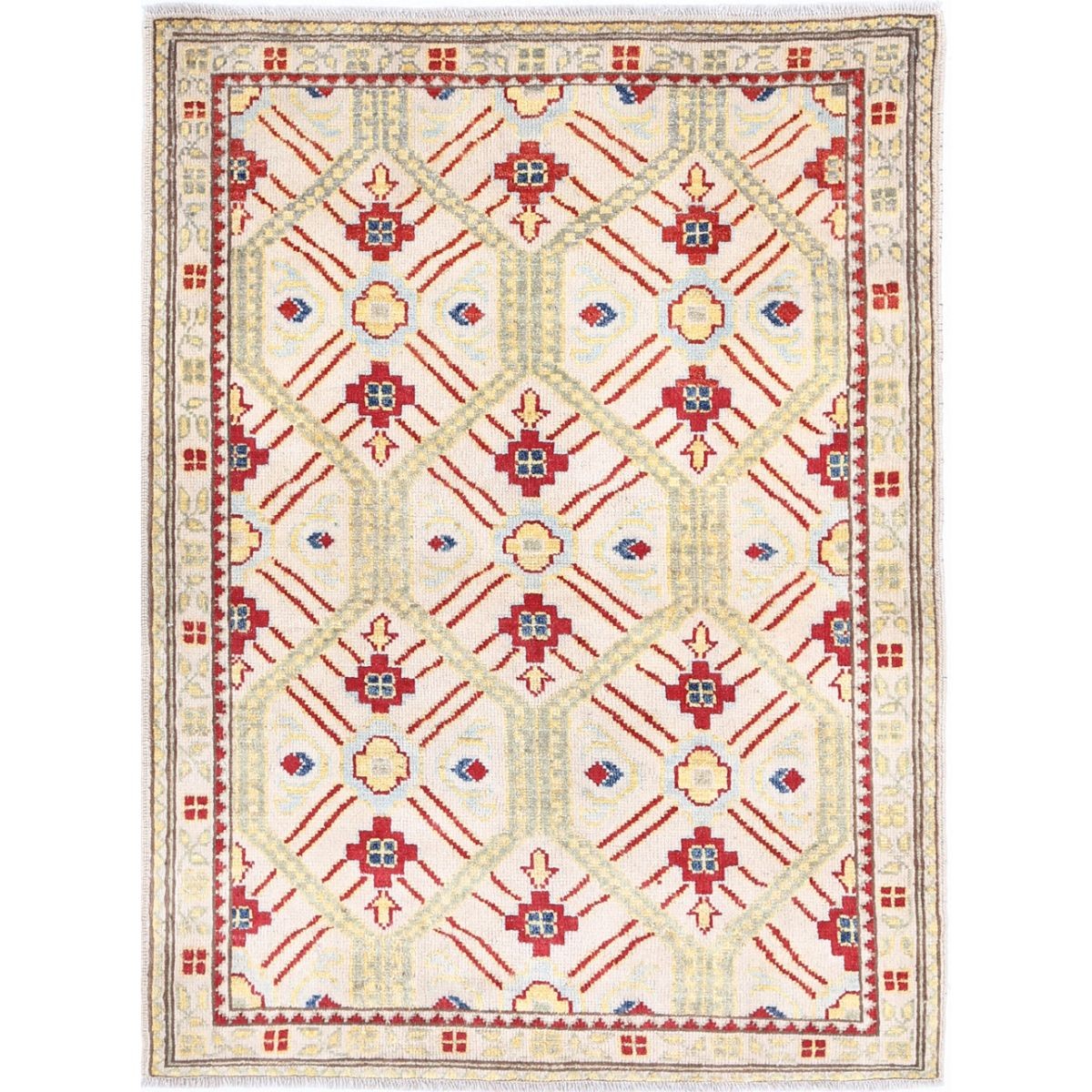 Revival 3x4 Handmade Double Knotted Washable Wool Rug - Colorful