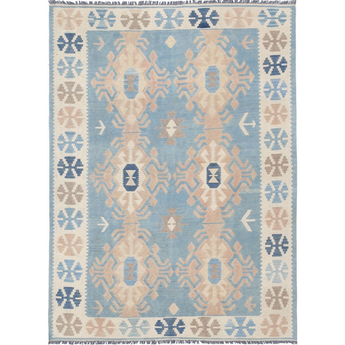 Kafkaas 5x7 Hand Woven Washable Wool Rug - Soft Hues