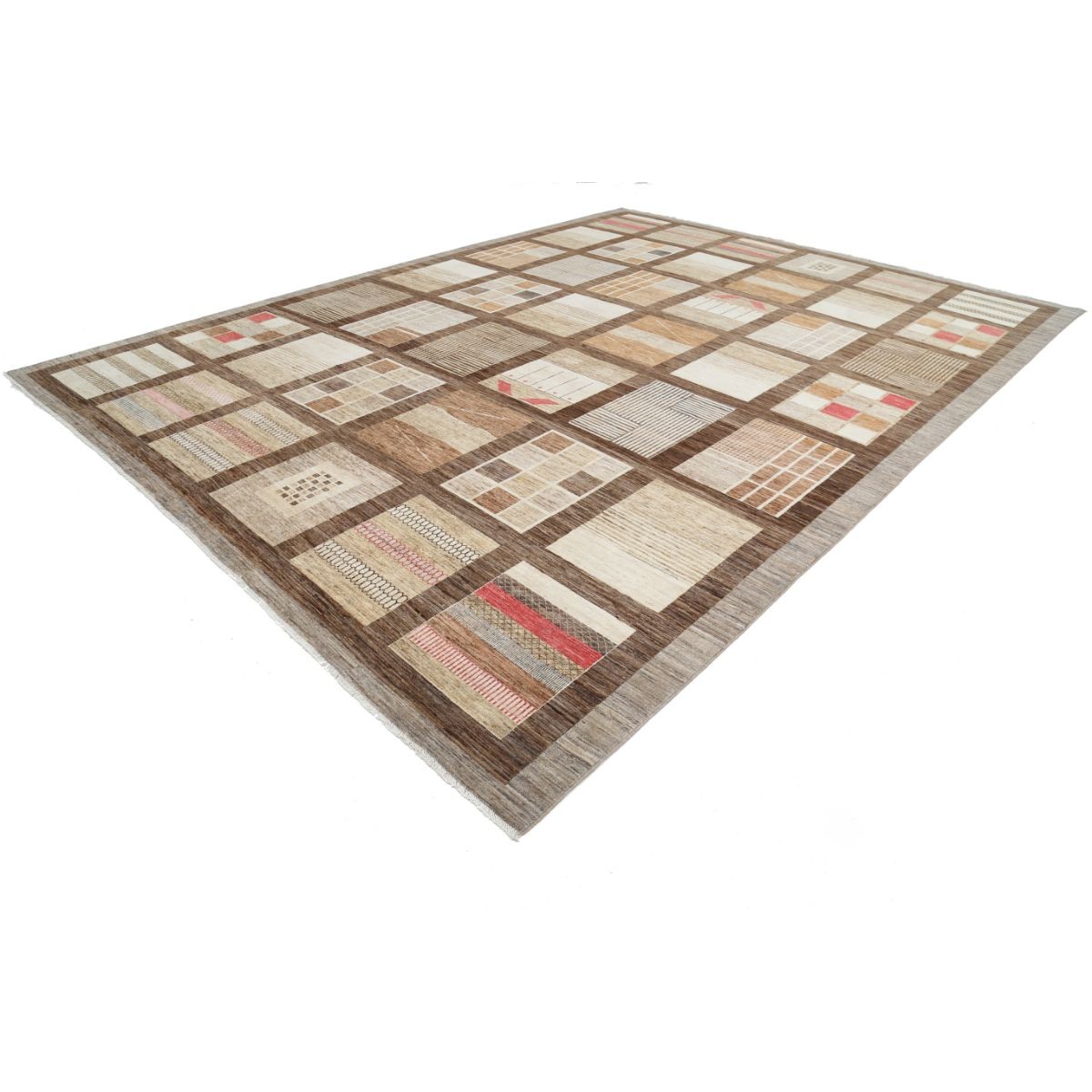 Modcar 12x16 Handmade Double Knotted Washable Wool Rug - Colorful