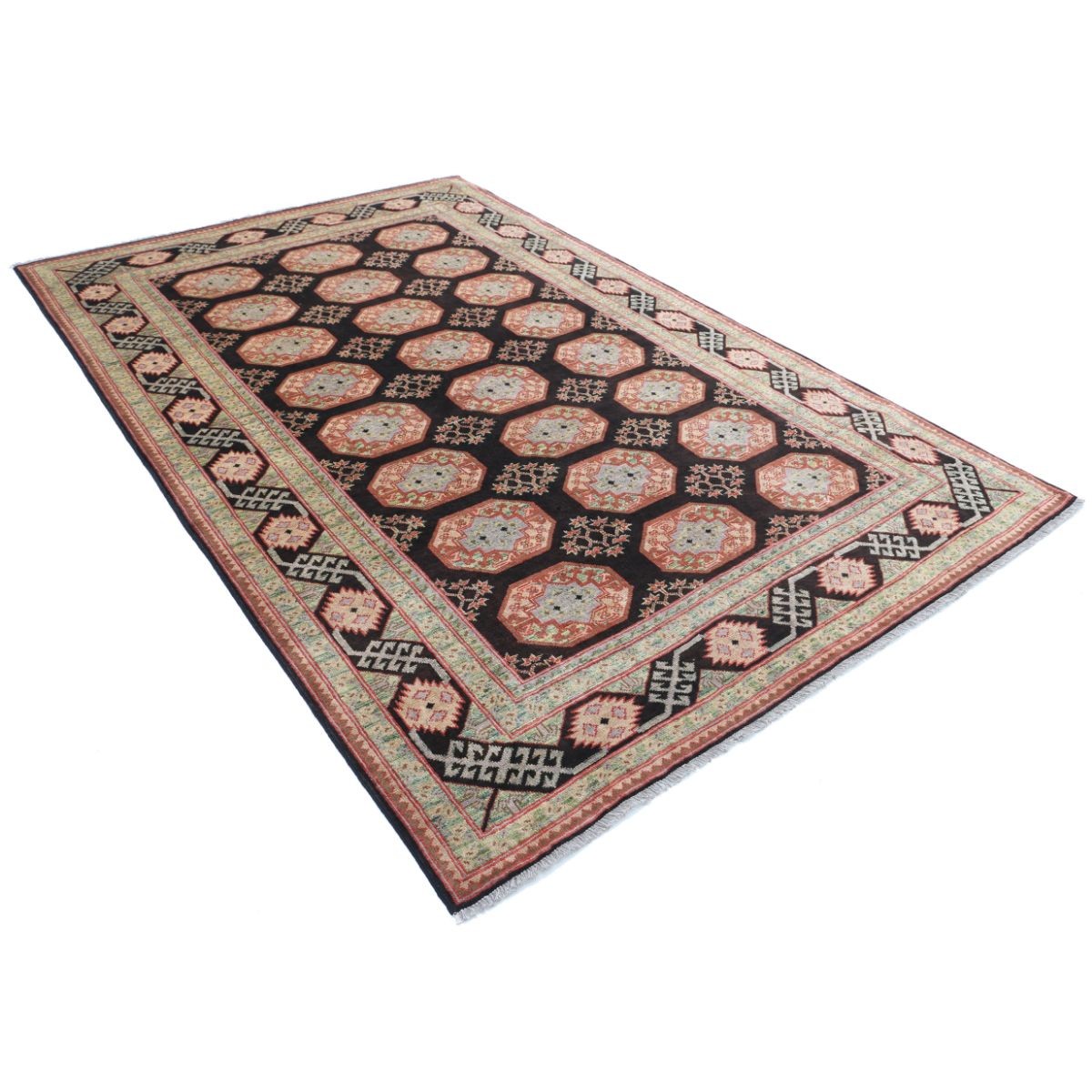 Revival 6x10 Handmade Double Knotted Washable Wool Rug - Colorful