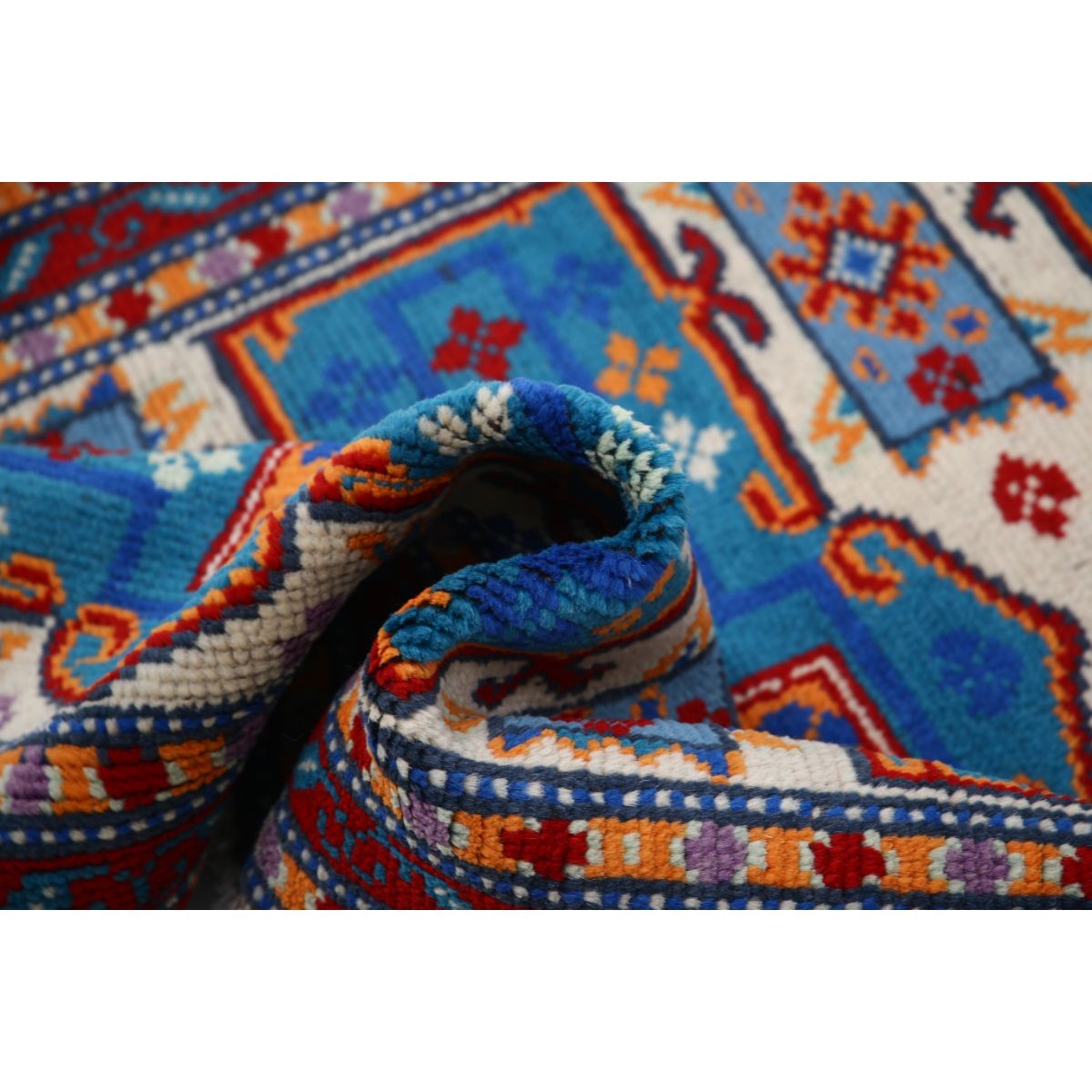 Revival 4x5 Handmade Double Knotted Washable Wool Rug - Colorful