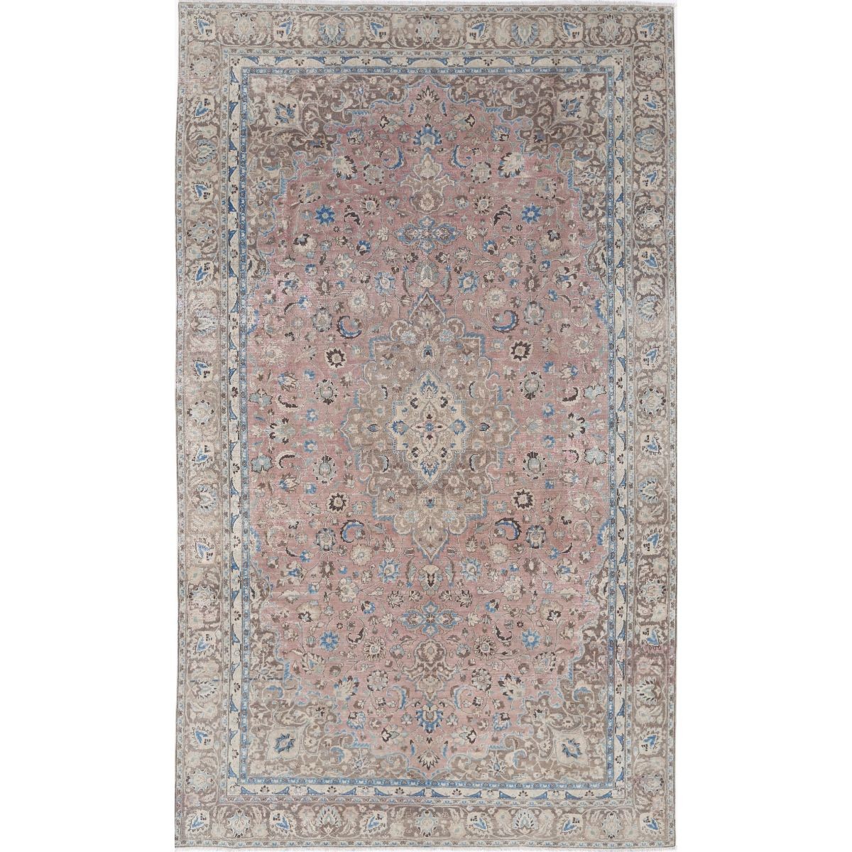 Vintage 9x15 Handmade Double Knotted Washable Wool Rug - Soft Hues