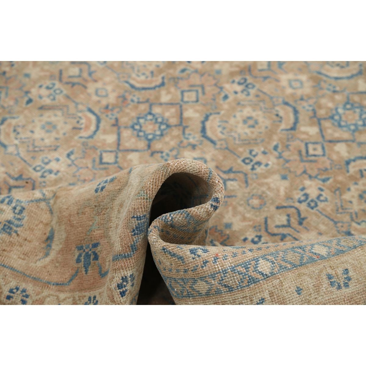 Vintage 9x12 Handmade Double Knotted Washable Wool Rug - Soft Hues