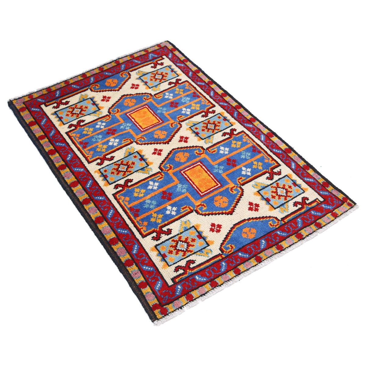 Revival 3x4 Handmade Double Knotted Washable Wool Rug - Colorful