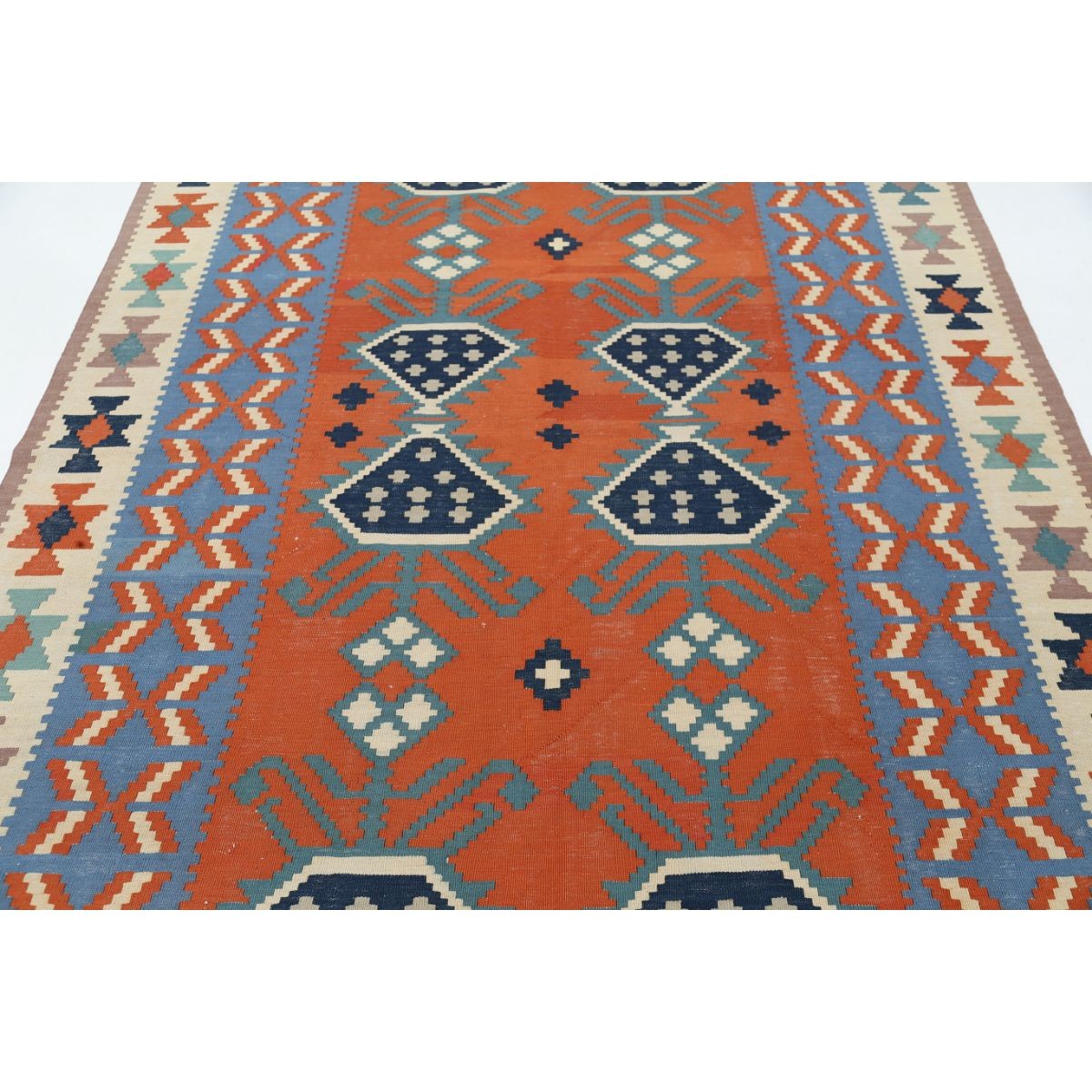 Kafkaas 6x10 Hand Woven Washable Wool Rug - Colorful