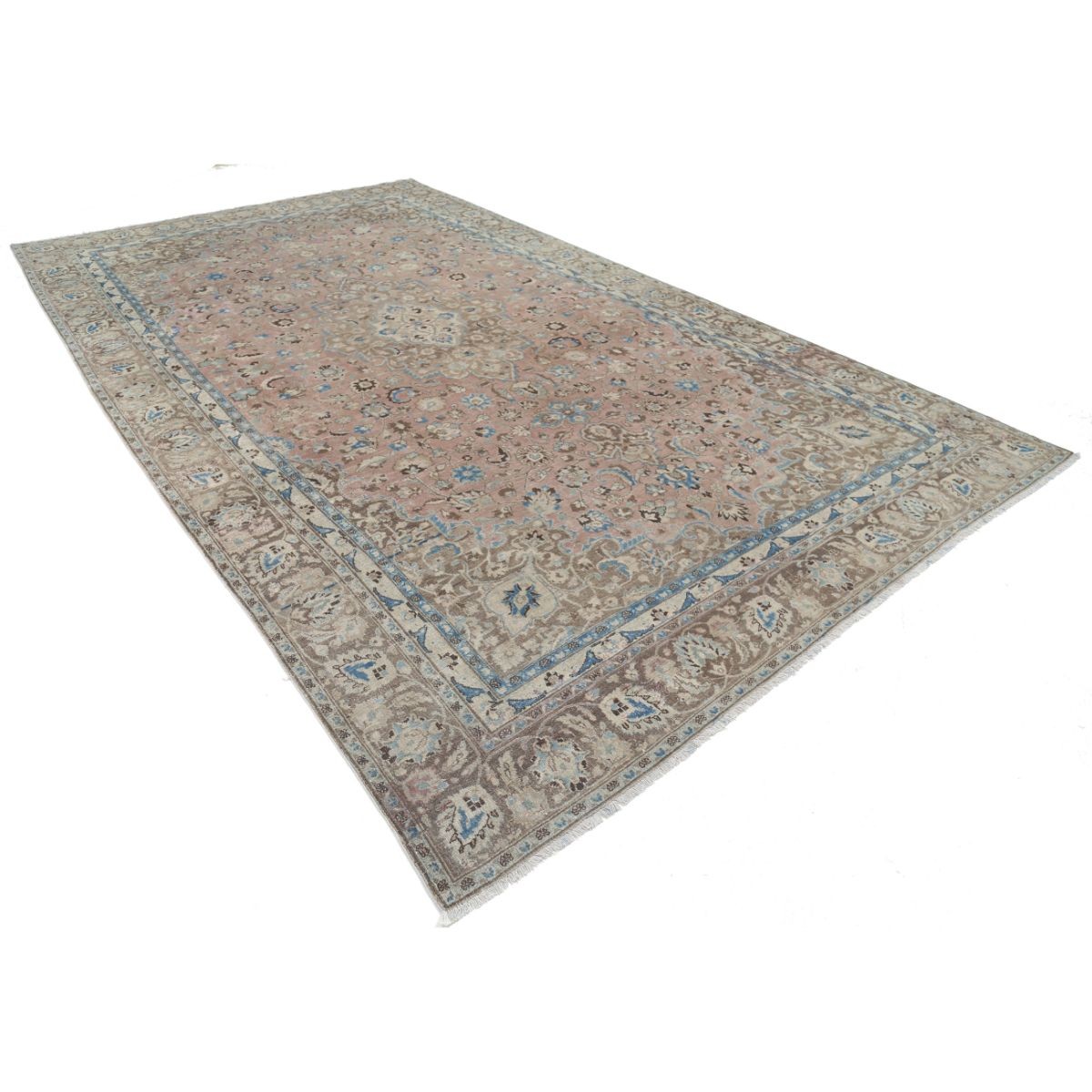 Vintage 9x15 Handmade Double Knotted Washable Wool Rug - Soft Hues