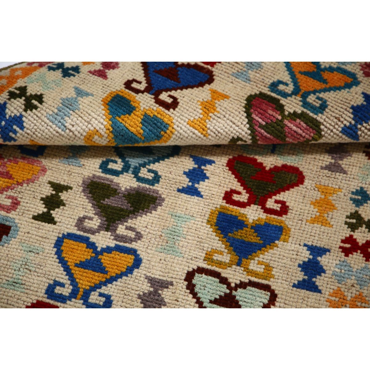 Revival 3x4 Handmade Double Knotted Washable Wool Rug - Colorful