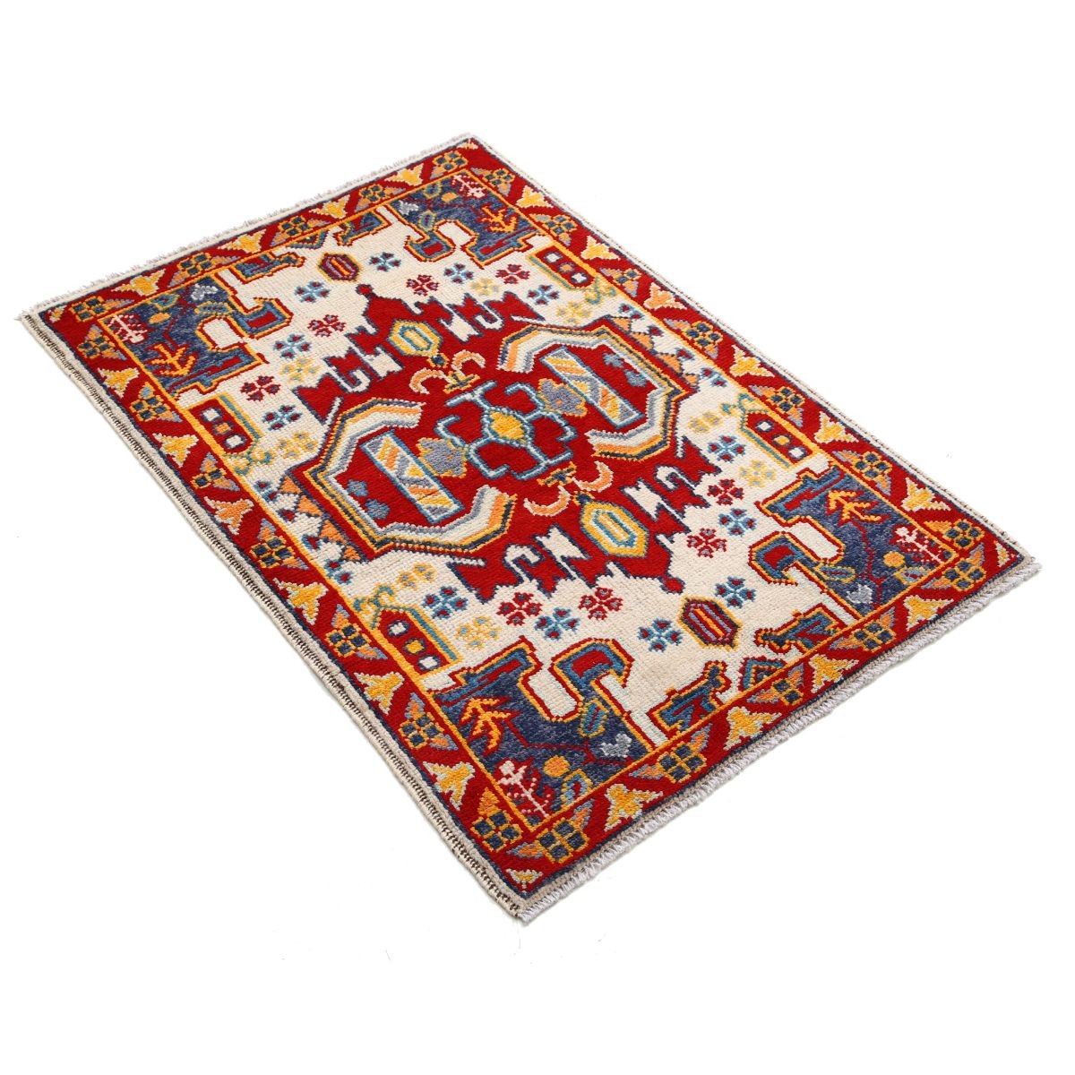 Revival 3x4 Handmade Double Knotted Washable Wool Rug - Colorful