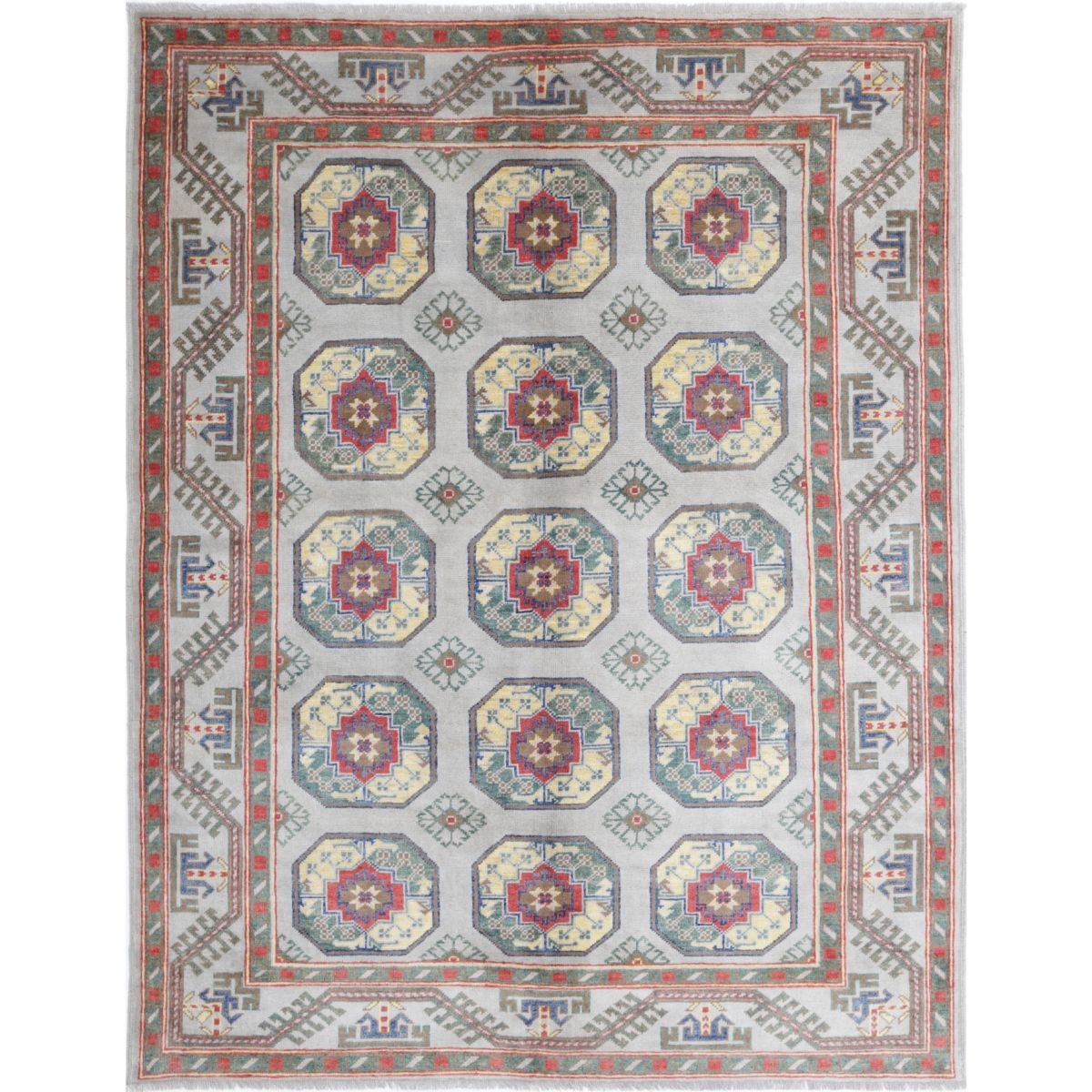 Revival 6x7 Handmade Double Knotted Washable Wool Rug - Colorful