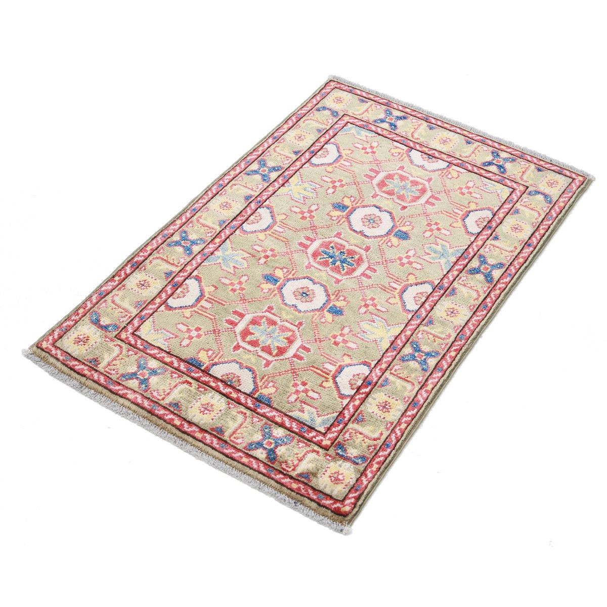 Revival 2x3 Handmade Double Knotted Washable Wool Rug - Colorful