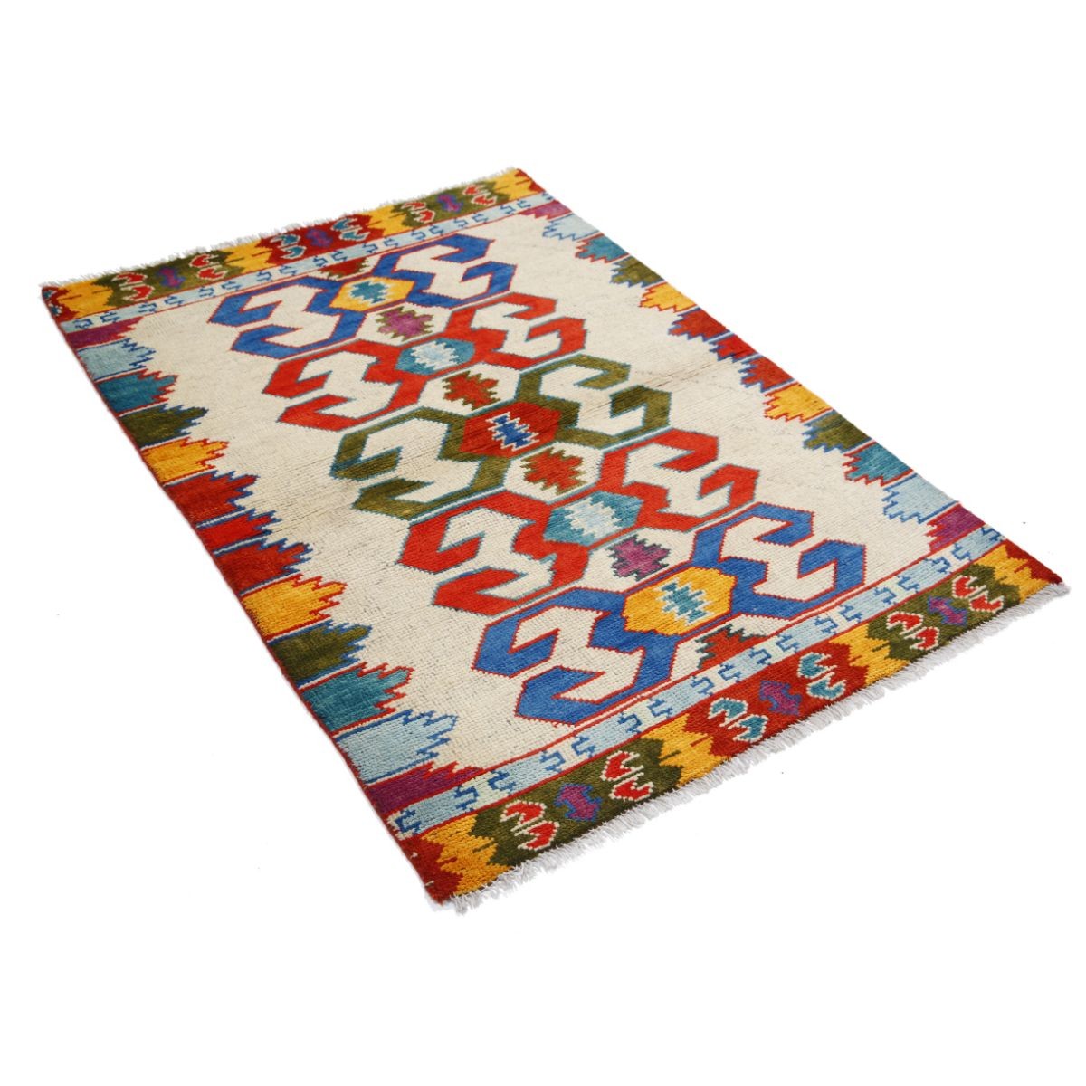 Revival 3x5 Handmade Double Knotted Washable Wool Rug - Colorful