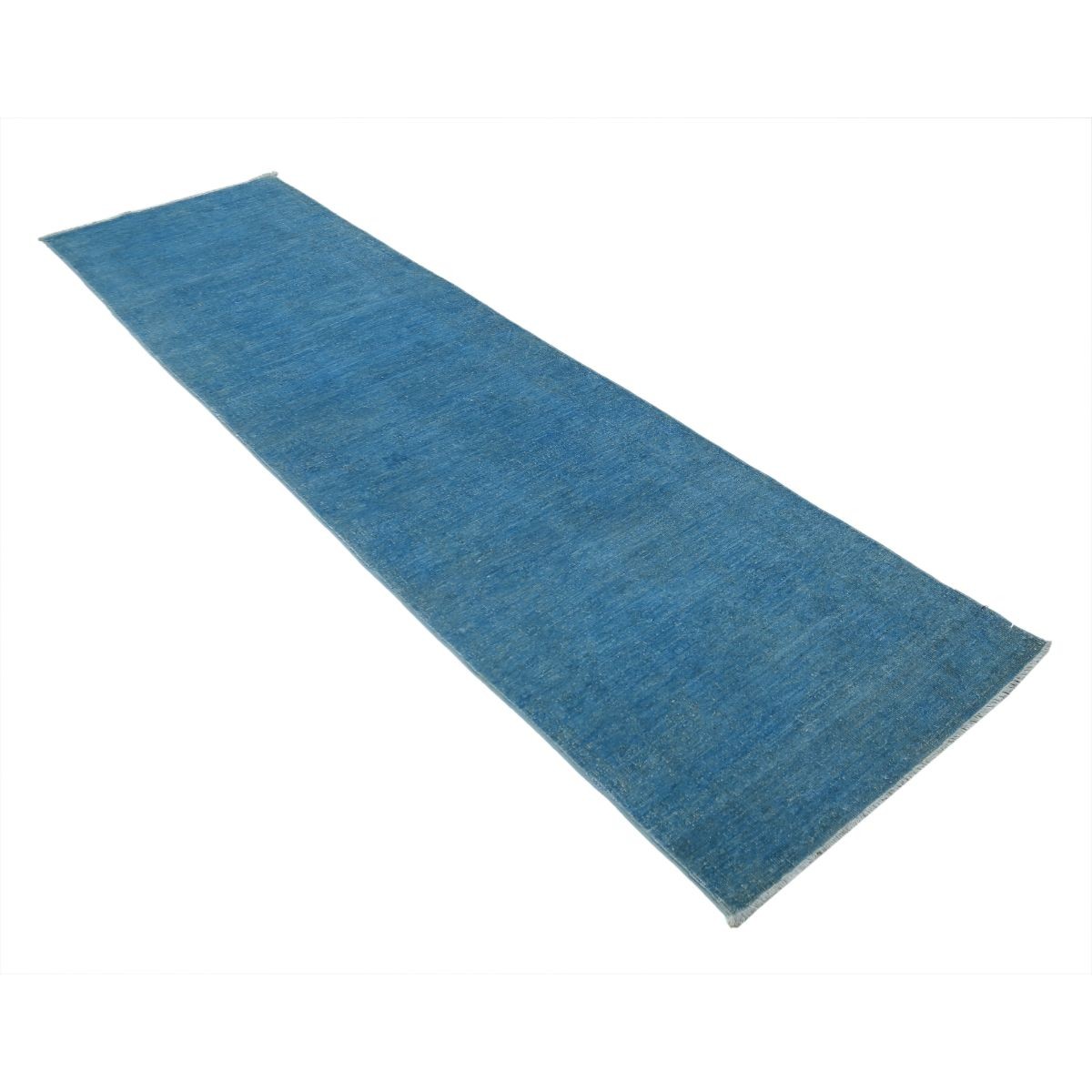 Overdye 3x10 Handmade Double Knotted Washable Wool Runner - Monochormatic