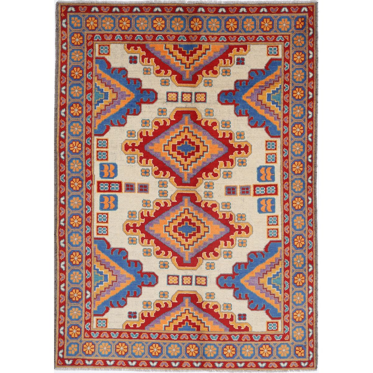 Revival 5x8 Handmade Double Knotted Washable Wool Rug - Colorful