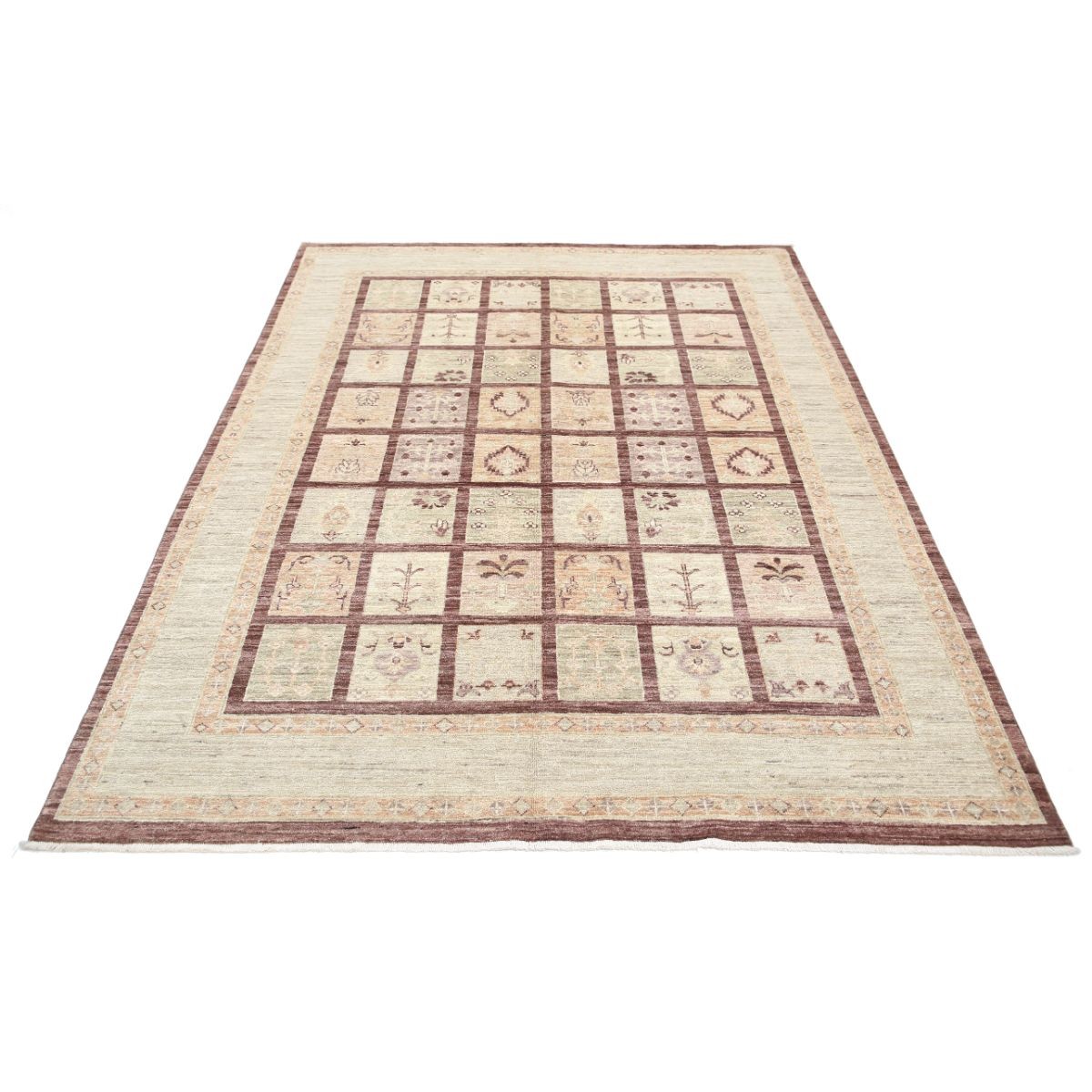 Bakhtiari 6x7 Handmade Double Knotted Washable Wool Rug - Soft Hues