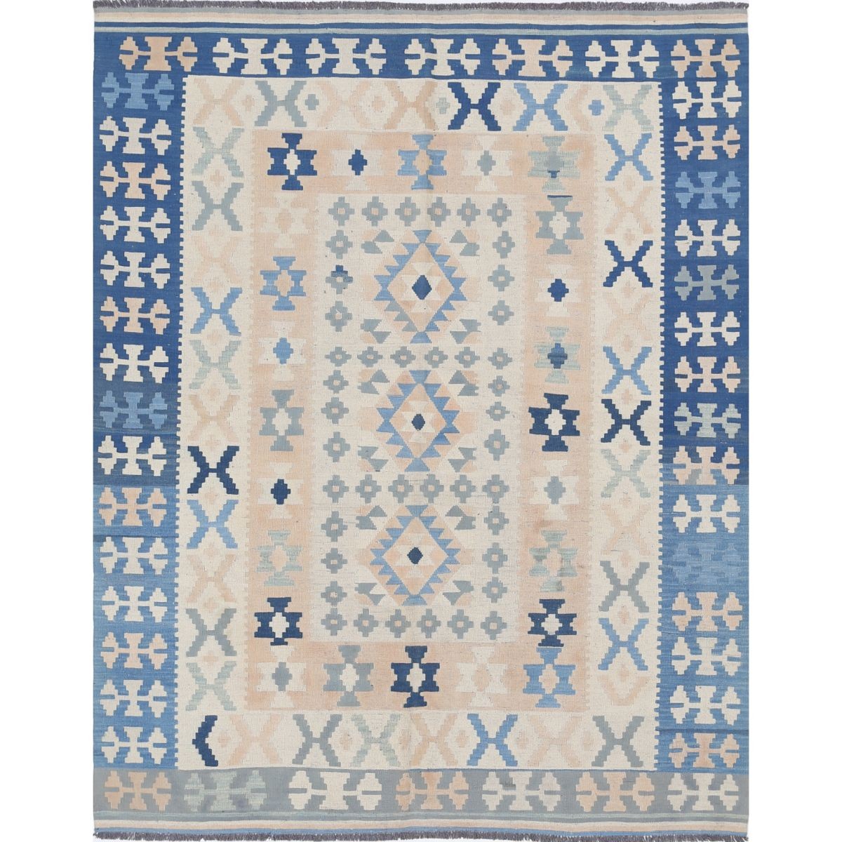 Kafkaas 5x7 Hand Woven Washable Wool Rug - Soft Hues