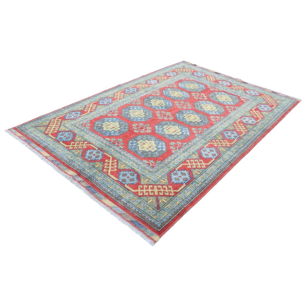 Revival 6x8 Handmade Double Knotted Washable Wool Rug - Colorful