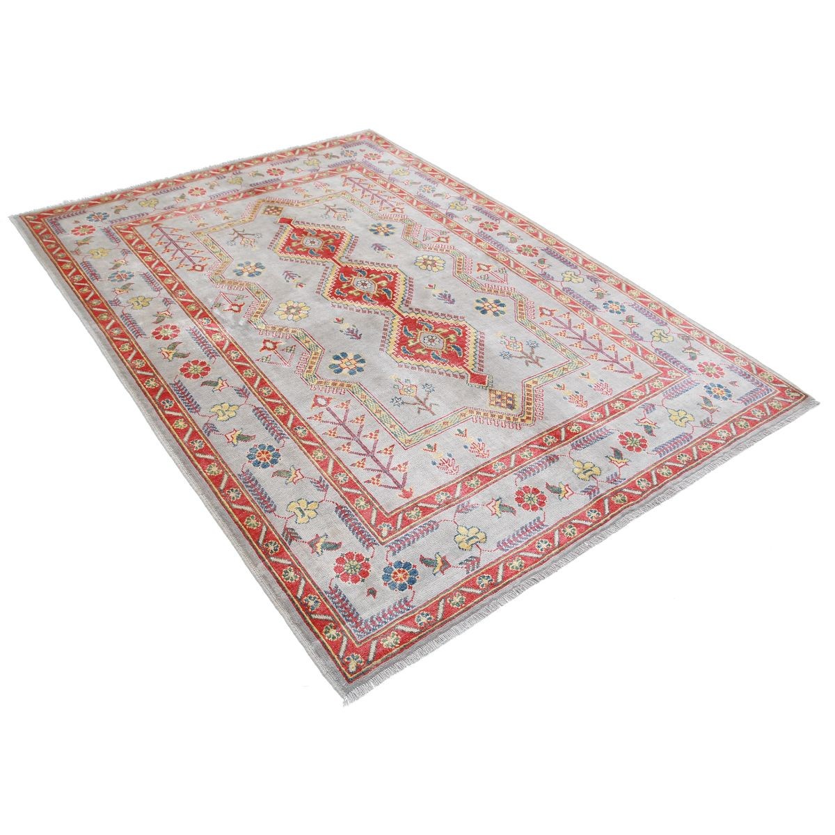 Revival 5x8 Handmade Double Knotted Washable Wool Rug - Colorful