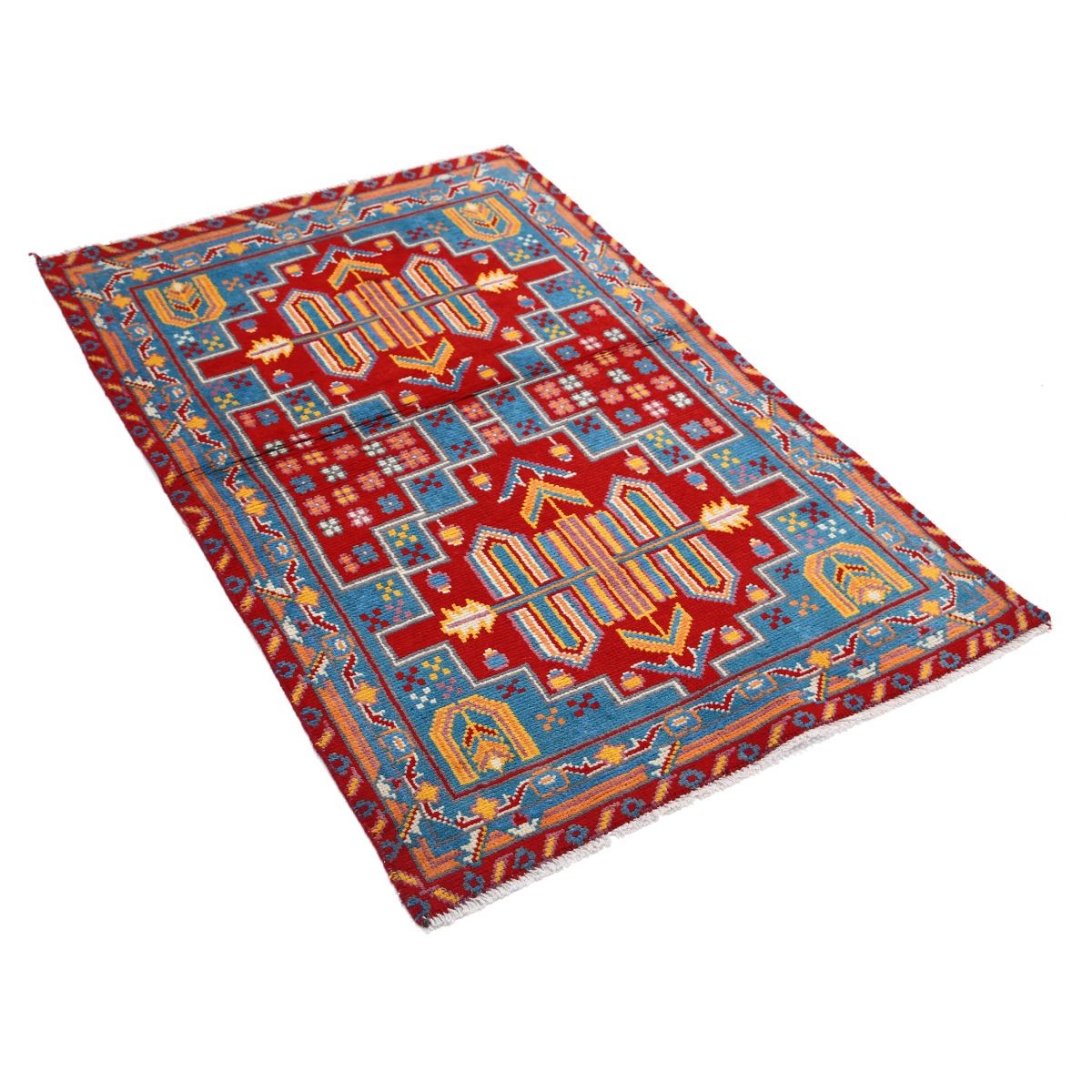 Revival 3x5 Handmade Double Knotted Washable Wool Rug - Colorful