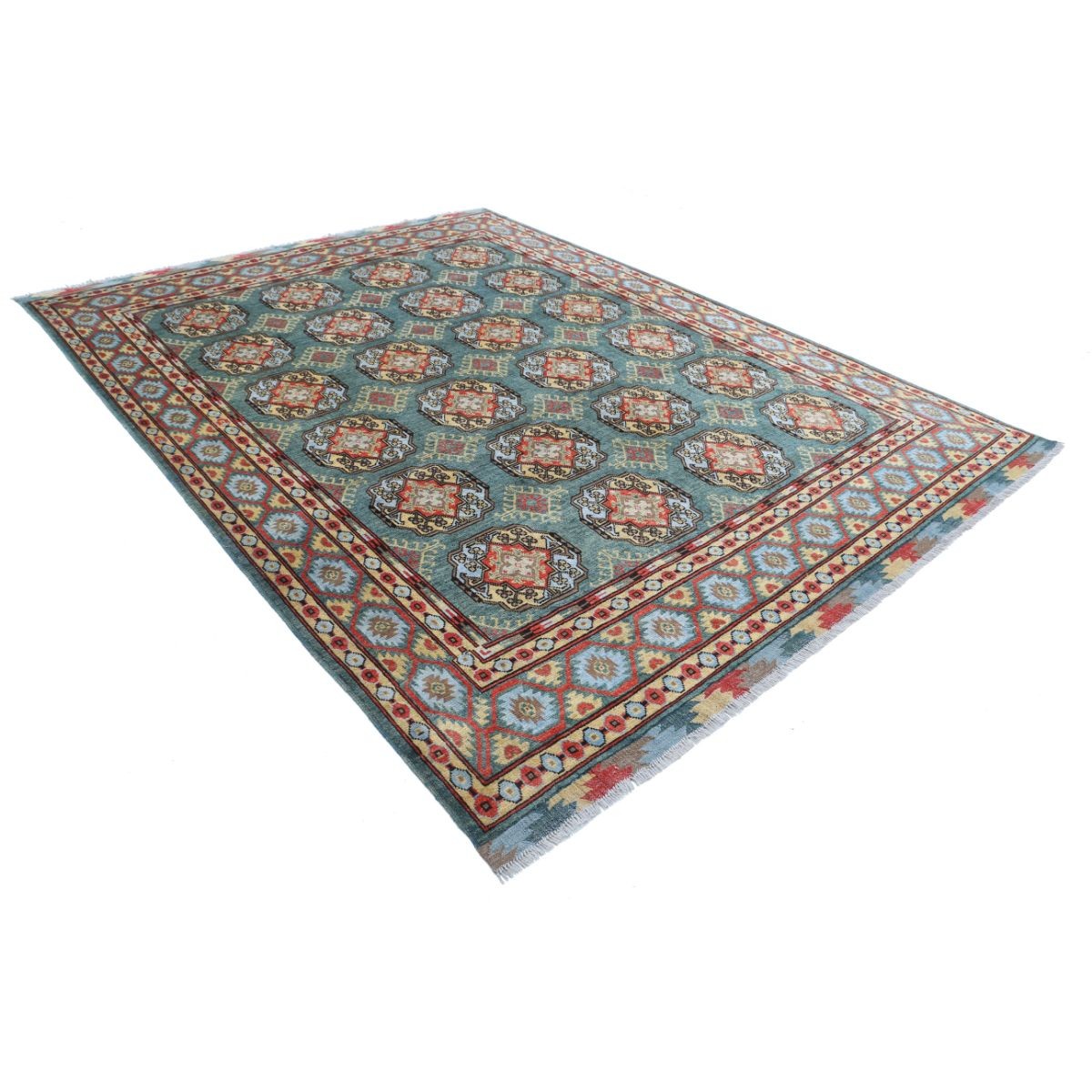 Revival 8x10 Handmade Double Knotted Washable Wool Rug - Colorful