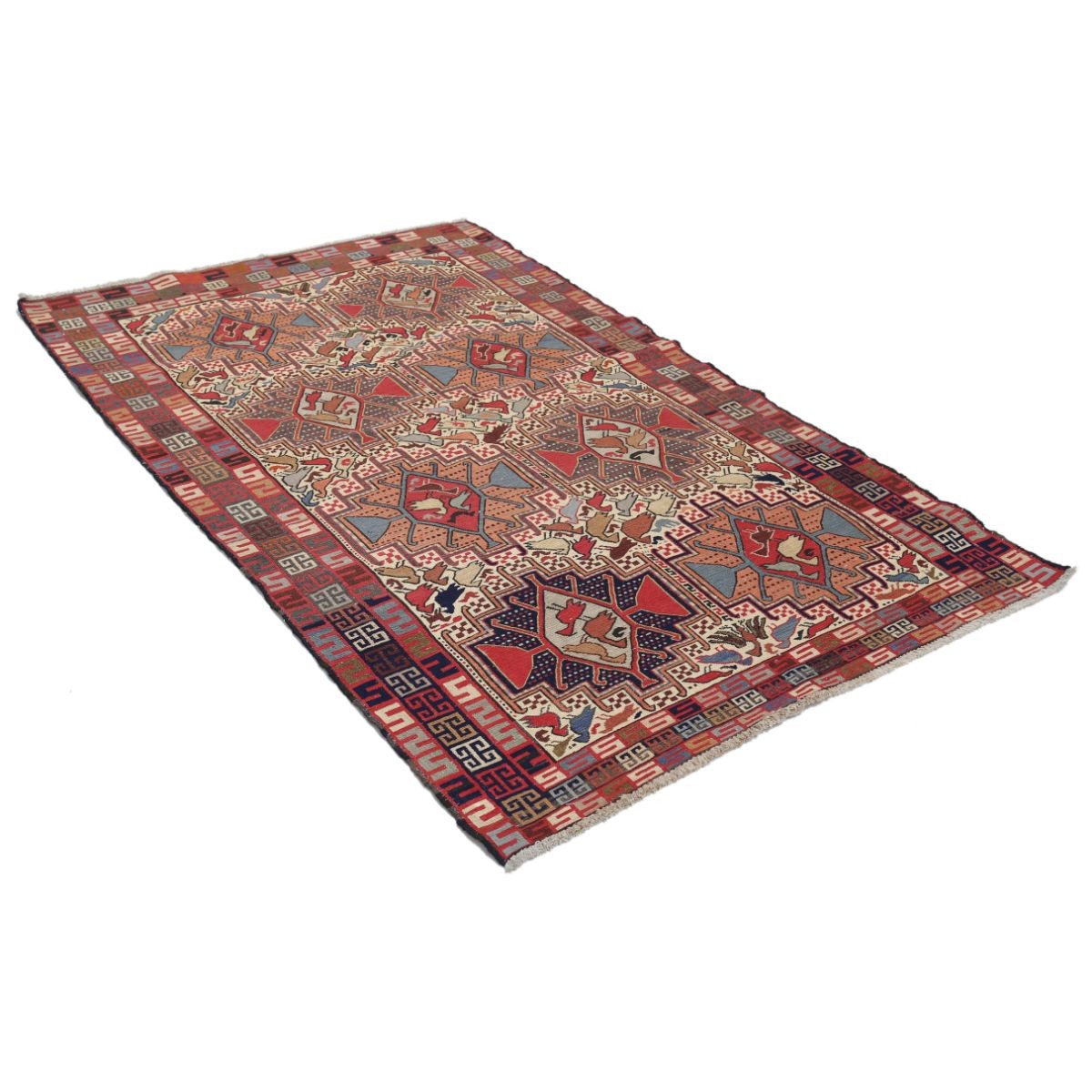 Silki 4x6 Hand Woven Washable Silk Rug - Colorful
