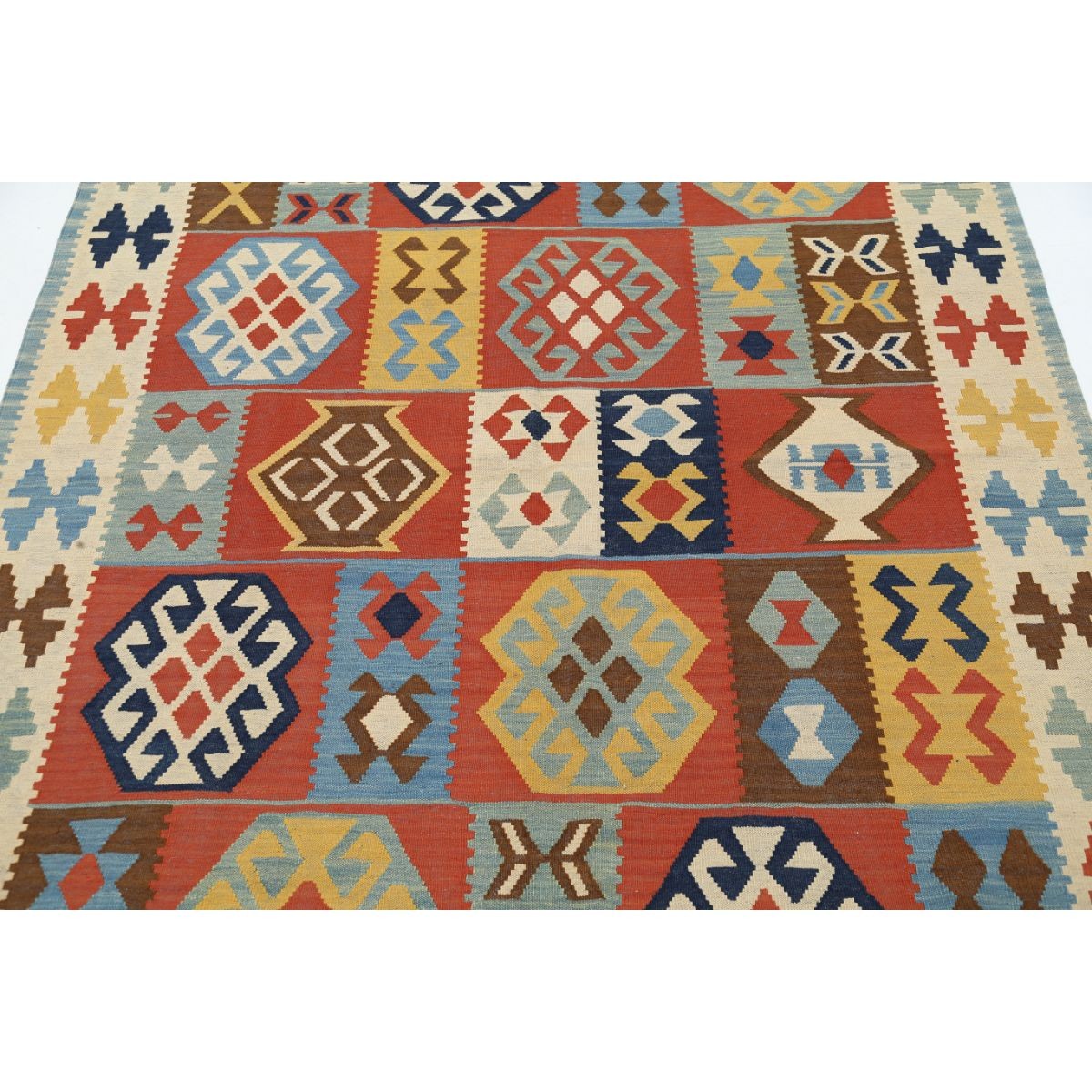 Kafkaas 5x7 Hand Woven Washable Wool Rug - Colorful