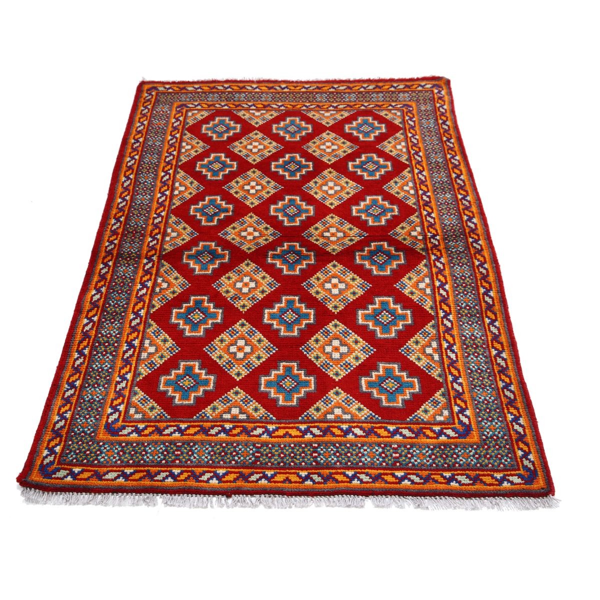 Revival 3x5 Handmade Double Knotted Washable Wool Rug - Colorful