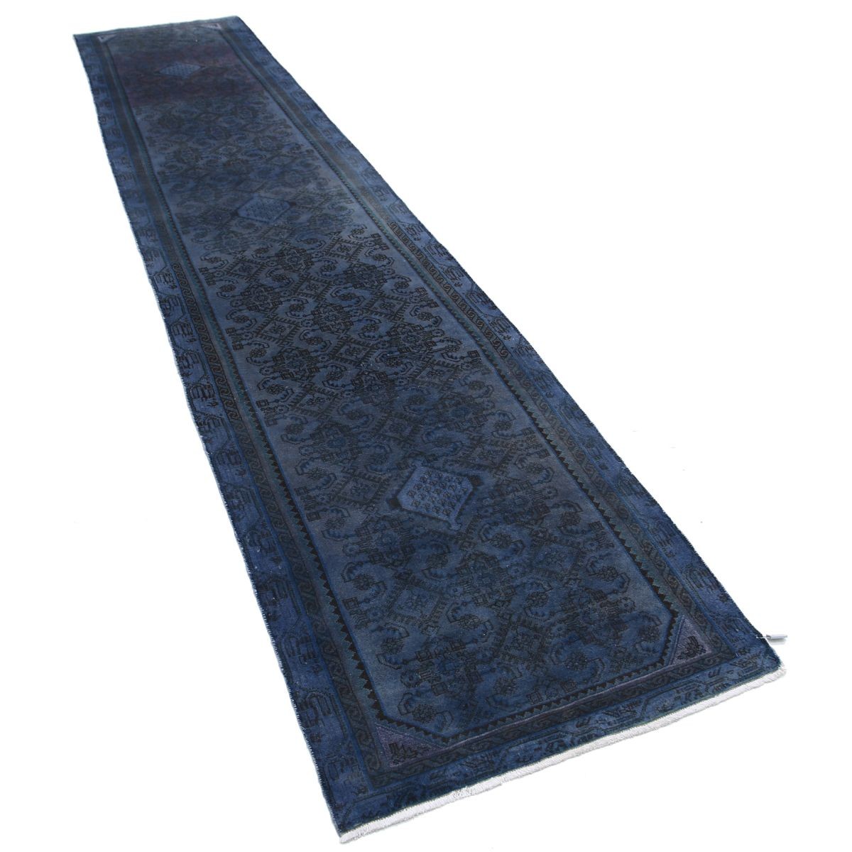 Overdye 3x14 Handmade Double Knotted Washable Wool Runner - Monochormatic